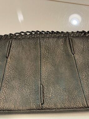 Women's Big Buddah Leather Chain-Trim Clutch. Metallic